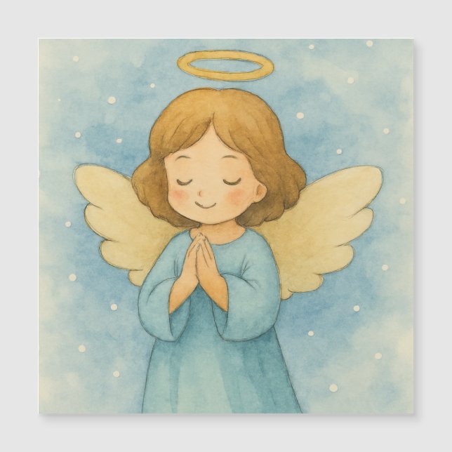 Anjo Pacífico de Natal no Céu em Aquarela (Frente)