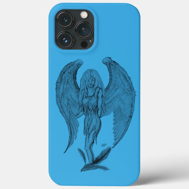 Anjo preto e design azul (Verso)