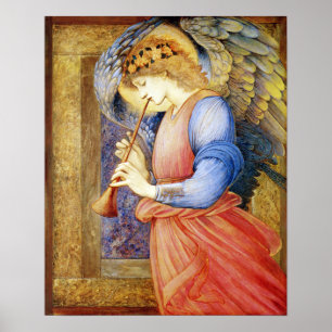 Anjo que joga um impressão do poster de