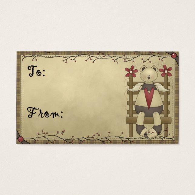 Anjo Urso - Etiquetas de Presente/País (Frente)