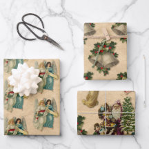 Anjos de Natal Antigos Sininhos do Papai Noel em P
