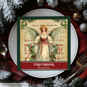 Anjos de Natal Vintage Guardanapos de Férias Elega
