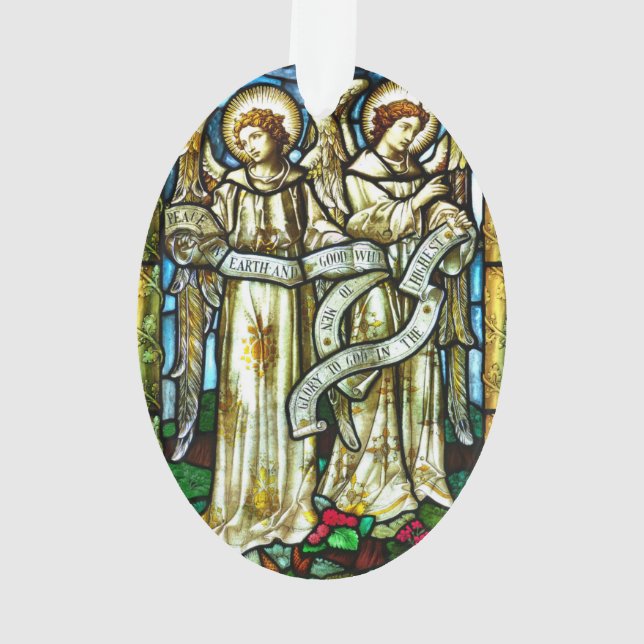Anjos do Natal Ornamento da Paz na Terra (Verso)