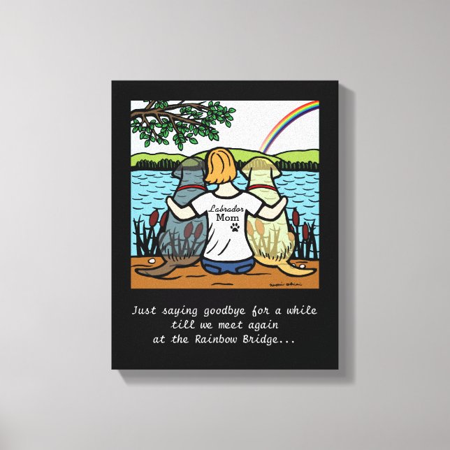 Anjos Labradores Amarelos e Pretos e Canvas Mãe 3 (Frente)