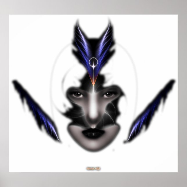 Anjos Olhos De Poster Da Parede De Arte Fractal Do (Frente)