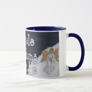 Anjos que olham sobre mim a caneca