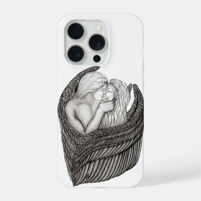 Anjos se Beijando, Design preto e branco (Verso)