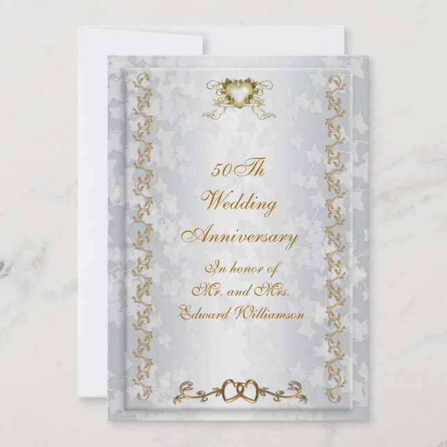 Anjos vitorianos do convite de festas 50º aniversá (Frente)