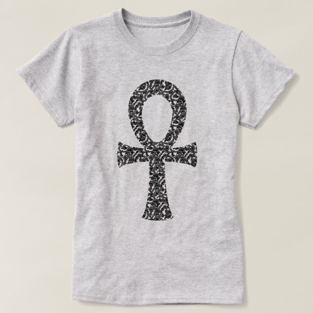 Ankh Swirl Padrão T-Shirt (Frente do Design)