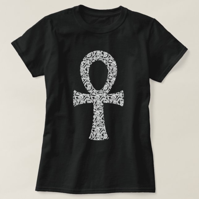 Ankh Swirl Padrão T-Shirt (Frente do Design)