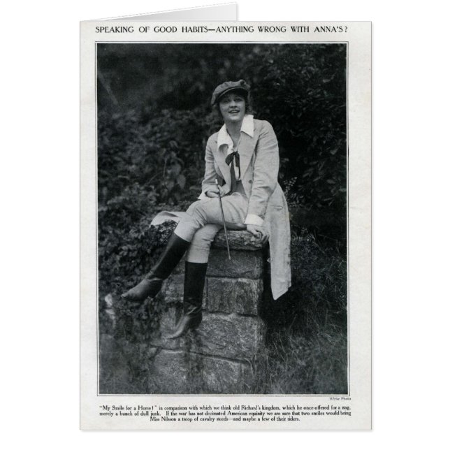 Anna Q. Nilsson 1917 a montar cartão de retrato (Frente)