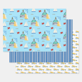 Annapolis Land and Sea Wrapap Paper Set of 3 (Conj