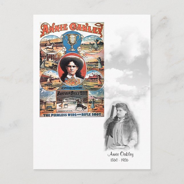 Annie Oakley 1860 - 1926 - cartão postal (Frente)