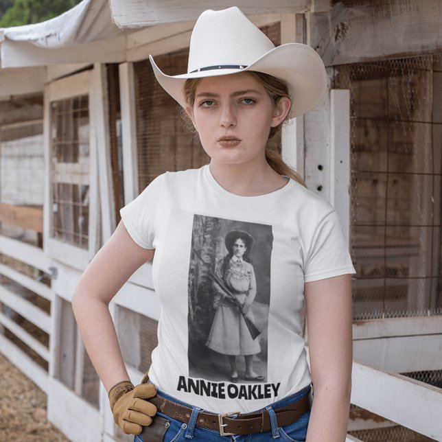 ANNIE OAKLEY COM ARMAS LADIES WOMENS T-SHIRTS (Criador carregado)