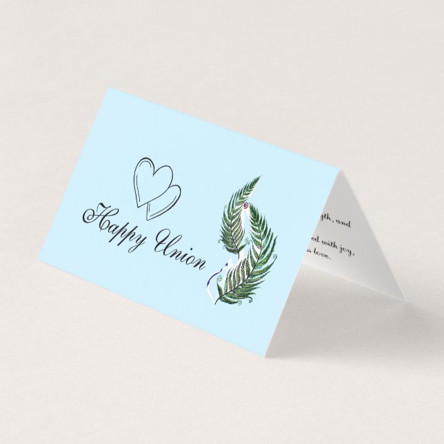 Announcement Wedding Folded Card Fern New Zealand  (Frente)