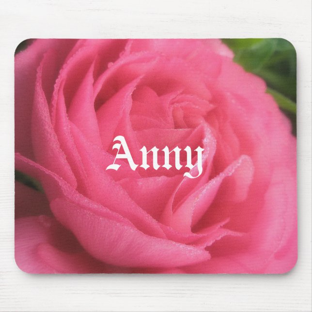 Annush Pink Floral Girls Name Mousepad (Frente)