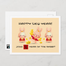 Ano Chinês do Coelho | Cartão postal de ano person