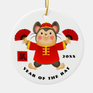 Ano Chinês dos Ornamentos de Presentes de Rato