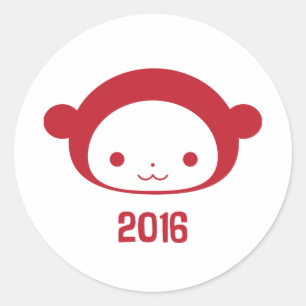 Ano da etiqueta 2016 do macaco