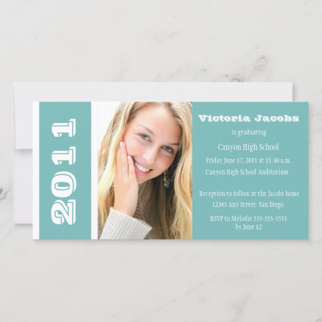 Ano de Graduação Convite-Mar Verde (Frente)