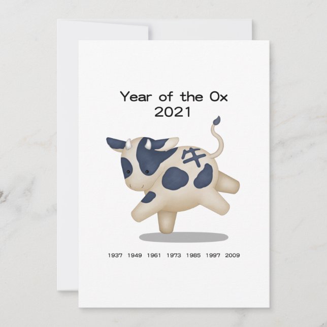 Ano do Boi Zodiac Cute 2021 Personalizado (Frente)