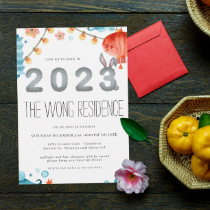 Ano do Coelho Convite de festas de Ano Novo