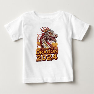 Ano do dragão 2024 camisas brancas para bebês, Dra