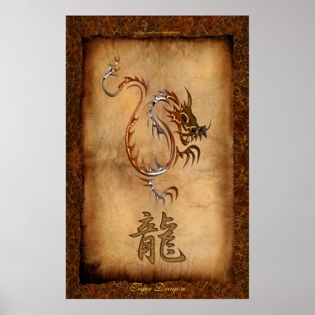 Ano do Dragão, Tiger Dragon Art Poster (Frente)