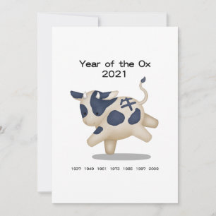 Ano do Ox Cute Zodiac 2021 Personalizado