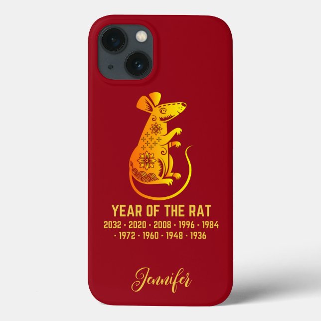 Ano Dourado De Gradiente Do Rato Zodiac Nome Verme (Verso)
