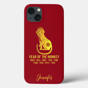 Ano Dourado Do Nome Zodíaco Do Macaco Vermelho