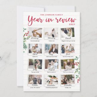 Ano em Revisão Cartão de Natal Fotos Mensais