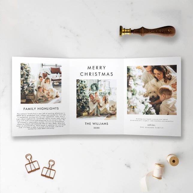 Ano em Revisão Cartão de Natal Moderno (Criador carregado)