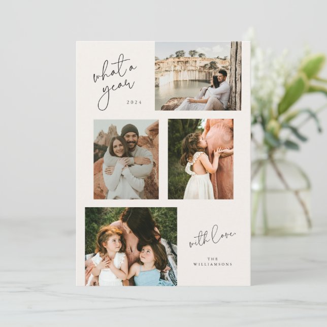 Ano em Revisão do Cartão com fotos de Colagem da F (Em pé/Frente)