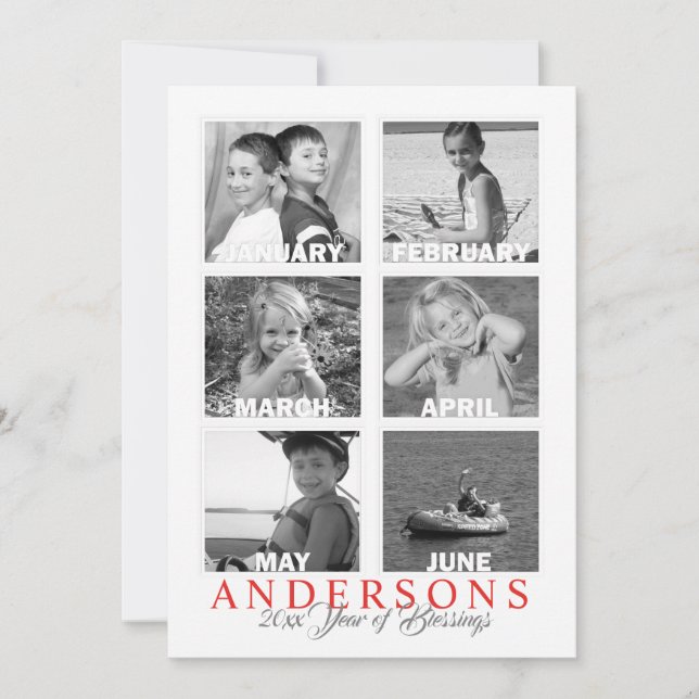 Ano em Revisão do MultiCartão com fotos Duplo (Frente)