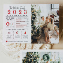 Ano Feriado em Revisão Cartão de Natal Infográfico