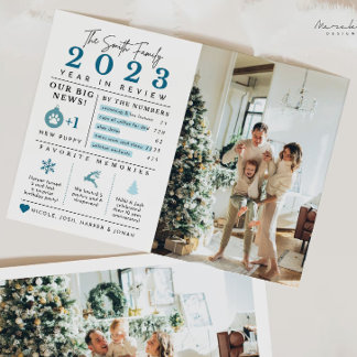 Ano Feriado em Revisão Cartão de Natal Infográfico