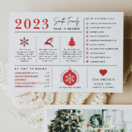 Ano Feriado em Revisão Cartão de Natal Infográfico