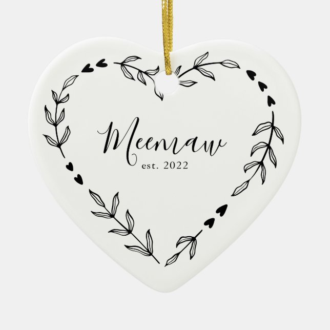 Ano Meemaw no Leste. Ornamento Cerâmico de Natal (Frente)