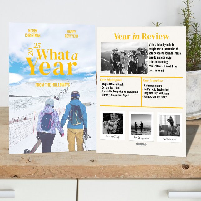 Ano Moderno em Revisão do Cartão com fotos de Féri (Celebrate your one-of-a-kind 2025 with this bold and modern holiday photo card.)