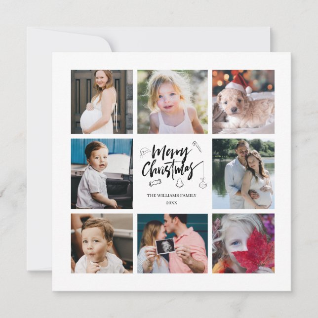 Ano na Revisão 8 Cartão de Natal para Colagem de F (Frente)