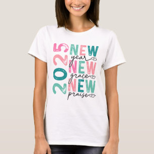 Ano Novo 2025 Graça Louvor Camiseta Motivacional