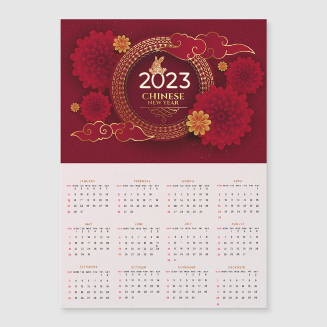 Ano Novo Chinês 2023 do Calendário do Coelho (Frente)