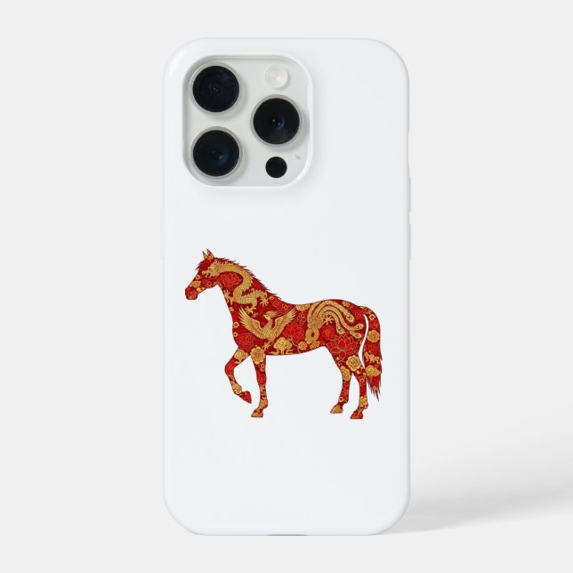 Ano Novo Chinês Cavalo com Dragão Fênix  (Verso)
