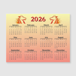 Ano Novo Chinês do Cavalo 2026 Calendário 