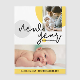 Ano Novo Começa Foto Cinza Amarela Baby