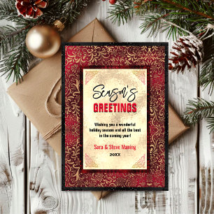 Ano novo do Natal floral vermelho de ouro Elegante