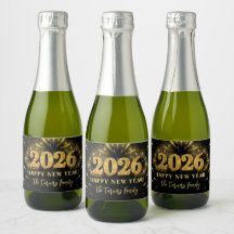 Ano Novo Feliz 2026 Preto Brilho Dourado