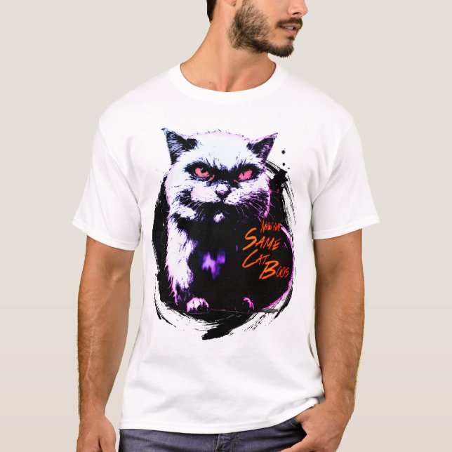Ano Novo Mesma Camisa de Gato Dia de as Bruxas eng (Frente)