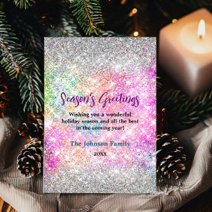 Ano novo Natal cor-de-prata rosa iridescente